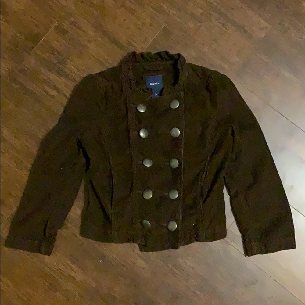Gap Kids Chocolate Brown Cord Ruffle Jacket